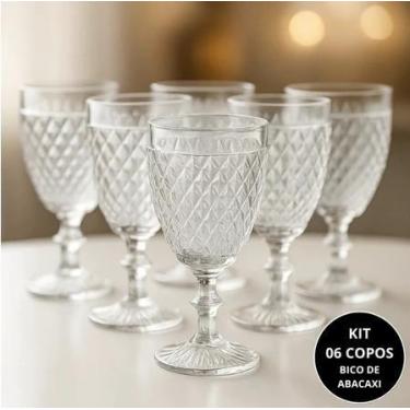 Imagem de Conjunto 06 Copos De Vidro Bico Abacaxi Resistente Casa Eventos Decora