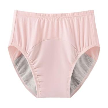 Imagem de FashionCha Fralda para adultos, fraldas, calças, roupa íntima para incontinência, algodão, lavável, reutilizável, cuecas protetoras à prova de vazamentos para, Pink L
