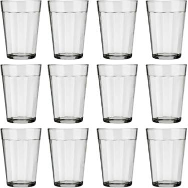 Imagem de Jogo de 12 Copos Americanos 190 Ml Vidro Tradicional Multiuso Resistente Durável Transparente Café Suco Cerveja Restaurante Lanchonete