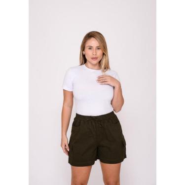 Imagem de Shorts Cargo Feminino Verde Musgo Ref 7947 [F075]