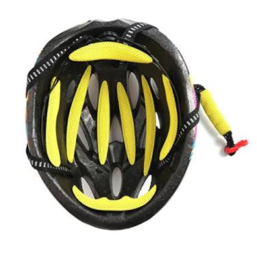 Imagem de PAXLamb Kit de enchimento de capacete, 27 peças, conjunto de almofadas universais de espuma de substituição para capacete de bicicleta, ciclismo e motocicleta (amarelo)