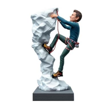 Imagem de Bobblehead de escalador personalizado feito à mão a partir da sua foto, presente ideal para pai, namorado, irmão ou aventura, tela exclusiva para celebrar espíritos ousados