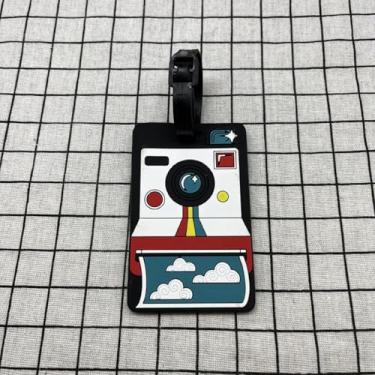 Imagem de Linda etiqueta de bagagem Polaroid retrô de silicone divertida para câmera, mala, etiqueta de bagagem, etiquetas de identificação, nome e identificador