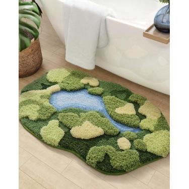 Imagem de Tapete de banho DEXI Moss Ultra Thick Soft Green 50x80cm de microfibra