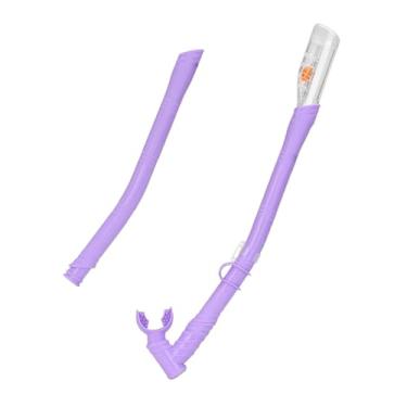 Imagem de UGPLM Snorkel seco com comprimento ajustável, equipamento prático, snorkel leve para treinamento de natação, tubo de respiração estendido para nadadores de, Roxo