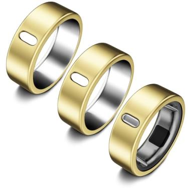 Imagem de Pacote com 3 capas compatíveis com Oura Ring Gen 4/Oura Ring Gen 3 Horizon/Gen 3 Heritage, Surport Charging com capa, protetor de TPU antiarranhões para homens e mulheres, academia (tamanho 9, ouro x