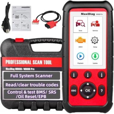 Imagem de Autel MaxiDIAG MD808 Pro OBD2 Scanner todos os sistemas, ferramenta de digitalização de diagnóstico, redefinição de bateria, registro de bateria, pastilha de freio de estacionamento, reaprender