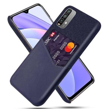 Imagem de Capa para Xiaomi Redmi Note 9 4G,Tela e tampa de couro PU,Antideslizante,360°cobertura completa à prova de choque com 1 slot de cartão atrás,Prevenção de queda-Blue