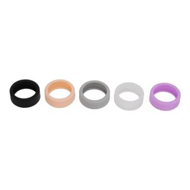 Imagem de Protetor de capa de anel de anel inteligente 5pcs Conjunto de silicone altamente elástico da moda Anti -scratch Skin para usuários de anel inteligente preto branco cinza rosa roxo (S)