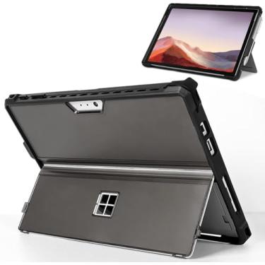 Imagem de SSS·GRGB Capa compatível com Microsoft Surface Pro 7 Plus/7/6/5/4/LTE de 12,3 polegadas, capa protetora resistente, com suporte para caneta Stylus, compatível com teclado tipo Cover