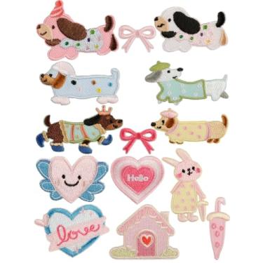 Imagem de HydroSurgeX 14 peças de remendos para jeans western ferro no joelho para meninos e crianças calças a granel jaqueta bonito coração punk bordado para roupas, mochilas, chapéus, jaquetas, sapatos