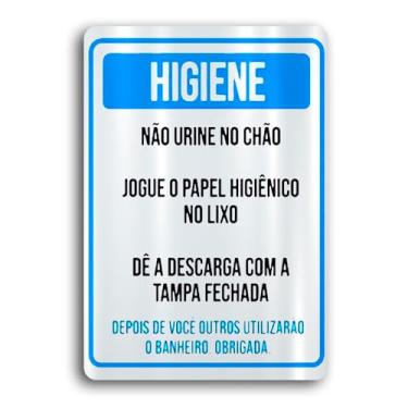 Imagem de Kit 5 Placas de Metal Higiene nao urine no chao 20cmx30cm