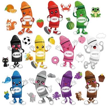 Imagem de 33 peças de pôsteres coloridos para sala de aula, pôsteres de parede pré-escolares para decoração de sala de aula, conjuntos de quadro de avisos coloridos para decoração de parede infantil pré-escolar