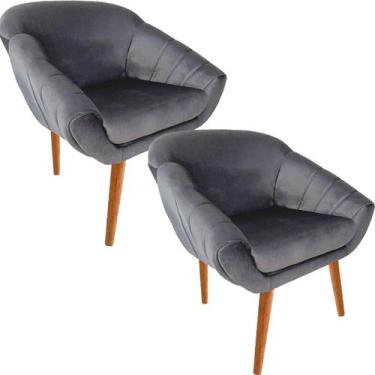 Imagem de Kit Duas Poltronas Giovana em Sued Premium - Sua Casa Decorações,  Cin