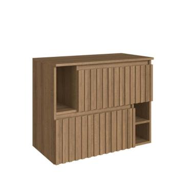 Imagem de Gabinete De Banheiro Suspenso de 75cm Luiza Mel com 2 Portas Basculante Sem Cuba