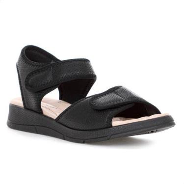 Imagem de Sandália Piccadilly Esporão Papete Anabela Preto - Feminino, 36, Preto