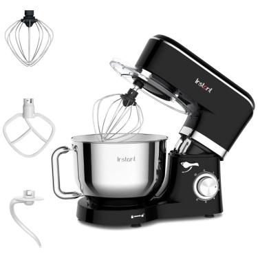 Imagem de Batedeira 5,9L com 6 Velocidades, Tigela em Aço Inoxidável e 3 Acessórios, 110V 400W, Instant Pot, Preta