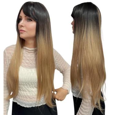 Imagem de Peruca Lace Com Franja Super Natural 70cm Longa Orgânica Premium - bbl