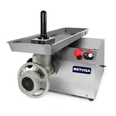 Imagem de Moedor De Carne Metvisa Boca 10 Estanho Motor 0,5CV Gabinete em Inox M