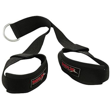 Imagem de MRX Ab Crunch Gym Tricep Straps Cable Pull Down Abdominal Chinning Bar Workout Black, Preto