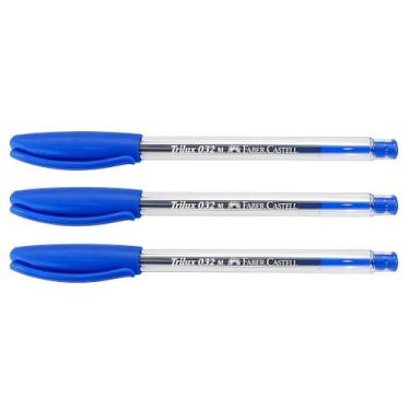 Imagem de 3 Caneta Faber Castell Esferográfica Trilux Média Kit 1.0mm - Trilux F