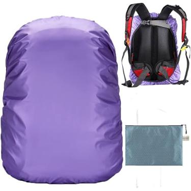Imagem de Mochila de chuva à prova d'água da Gryps com tira ajustável antiderrapante e revestimento antiderrapante camada interna reforçada para acampamento, caminhadas, viagens, caça, ciclismo e mais (15-80L), Roxa, 70L - 80L