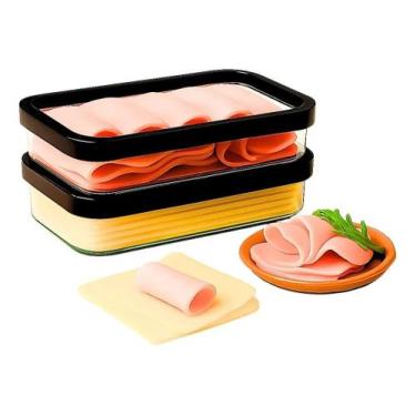 Imagem de Kit De 02 Porta Frios Alimentos Transparente Hermético - HELSIM