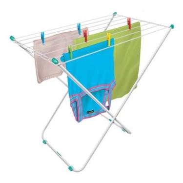 Imagem de Varal De Chão Aço Branco Sem Abas MOR 80cm Dobrável