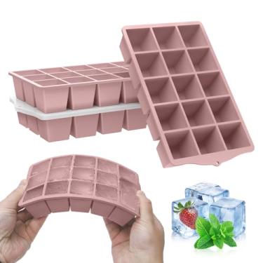 Imagem de Bandejas de silicone para cubos de gelo de grau alimentício, pacote com 4 unidades com tampas - sem BPA, reutilizáveis e à prova de vazamento para freezer, micro-ondas (-40 °C a 260 °C), perfeitos