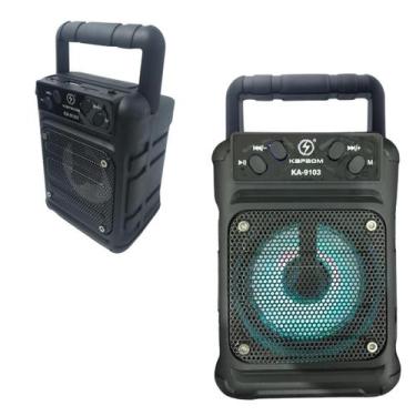 Imagem de Caixinha De Som Bluetooth Led Rgb 10w Ka-9103 - Kapbom, Preto