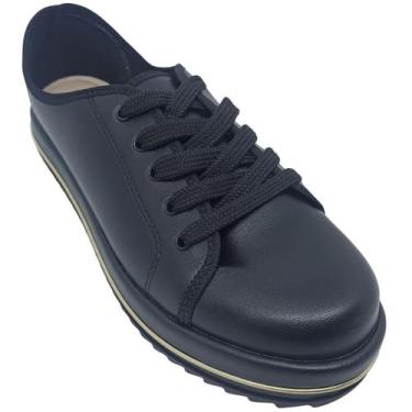 Imagem de Tênis Beira Rio Feminino Napa Turim com Detalhe Dourado, Preto, 35