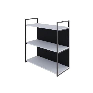 Imagem de Estante C/03 Prateleiras 84x80x33cm C/fundo Yon Branco Tx/ Branco Tx/