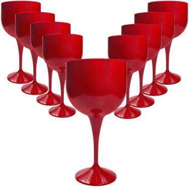 Imagem de 12 Taça de Acrílico Gin Tônica Drink 500ml vermelha Fosca - JLK PLASTI