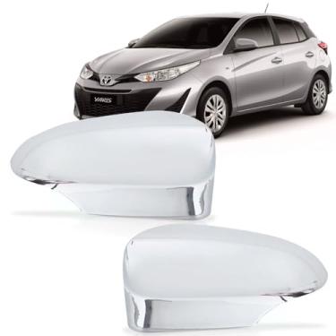 Imagem de Aplique Par de Retrovisor com Espaço para o Pisca Adáptavel para Corolla 2015/2023 Kit Cromado