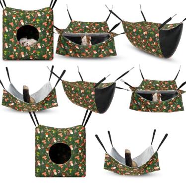 Imagem de Geelin Pacote com 8 redes de porquinho-da-índia lavável e macia para animais de estimação para pendurar em túnel e planador de brinquedo, corda pendurada, cama caverna, gaiola de furão, acessórios