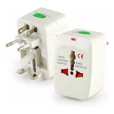 Imagem de Kit 2 Adaptadores Tomada Universal Padrão Internacional Adaptador Mais de 150 Países Para Viagem Bivolt EUA UK JP AU EU Premium