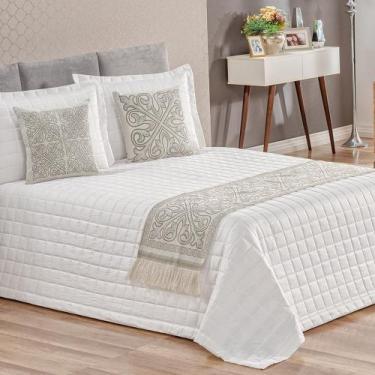 Imagem de Pezeira grécia queen 5 pçs jacquard  dupla face - morada dos enxovais,