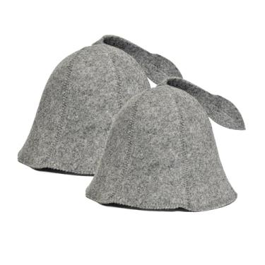 Imagem de SAUNA GURU Chapéu de sauna cinza - Chapéus de feltro 100% lã orgânica para banya russa - Proteja sua cabeça do calor - Guia eBook de sauna em inglês incluído