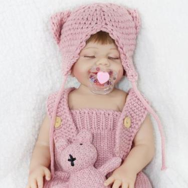 Imagem de Boneca Reborn Baby Doll JRLCGYP 20 cm de silicone realista para corpo 