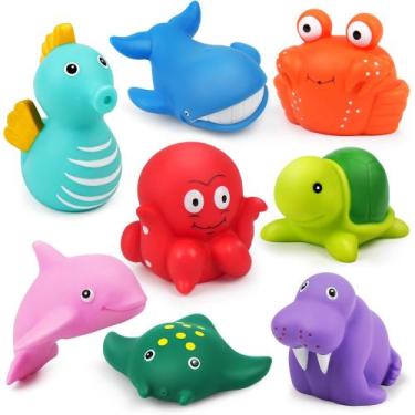 Imagem de Brinquedos de banho LotFancy para crianças de 1 a 3 anos, sem mofo, 8 