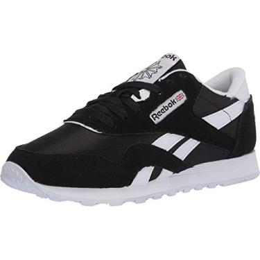 Imagem de Reebok Tênis masculino clássico de nylon, Preto/Preto/Branco, 8