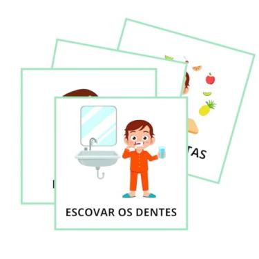 Imagem de Kit Educativo Infantil com Adesivos de Vinil à Prova D'água e Imã, Plaquinhas de Rotina e Regras Organização