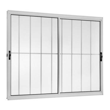 Imagem de Janela 2 folhas móveis com grade linha 18 modular branco - Prover Esqu