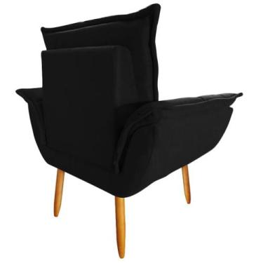 Imagem de Poltrona Opala Luxo suede Preto para decoração - JBF