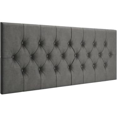 Imagem de Cabeceira Dubai Dobrável para Cama Box Casal, Estofada 1,40 M (Cinza)