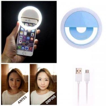 Imagem de Luz Selfie Ring Light Clipe Anel Led Flash Celular AZUL - MKB