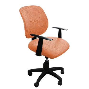 Imagem de Lzyjckh Capa para Cadeira de Escritório 2 Peças Protetores Elásticos Protetor Moderno e Minimalista Capas Giratórias para Encosto de Cadeira de Computador,Orange