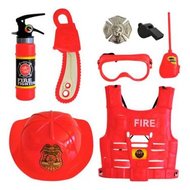 Imagem de Brinquedo Kit Bombeiro com Colete e Acessórios - DDG TOYS