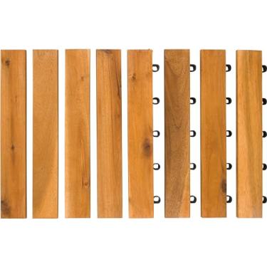 Imagem de Majestick Goods Bordas Para Ladrilhos De Deck Interligados | Borda De Encaixe Para Piso De Madeira | Borda De Ladrilho De Deck De Piso - 12 X 12 Piso De Madeira De Acácia Para Pátio Externo, Piso De