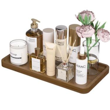 Imagem de Bandeja de banheiro Weenson para sabonete, perfume, maquiagem, marrom